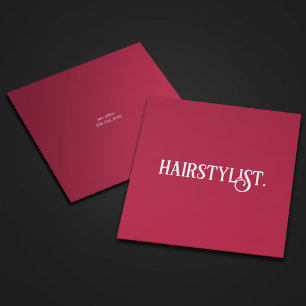 Tarjeta De Visita Cuadrada Hairstylist profesional moderno Minimalista simple