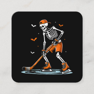 Tarjeta De Visita Cuadrada Halloween divertida Halloween de hockey sobre hiel