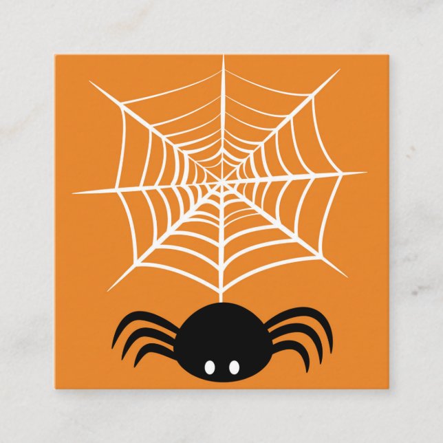 Tarjeta De Visita Cuadrada Halloween Spider Web (Anverso)