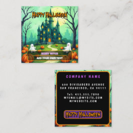 Tarjeta De Visita Cuadrada Halloween Spooky Cute Modern Collection