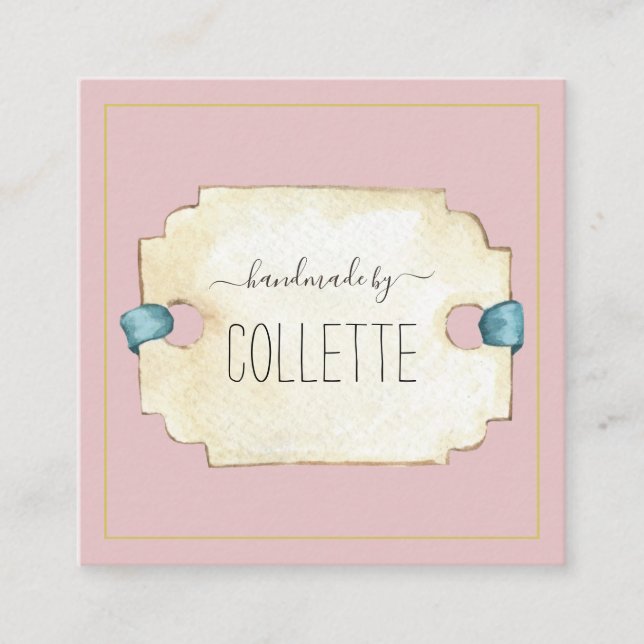 Tarjeta De Visita Cuadrada Handmade by Logo Square Business Card (Anverso)