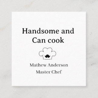 Tarjeta De Visita Cuadrada handsome and can cook master chef man kitchen king