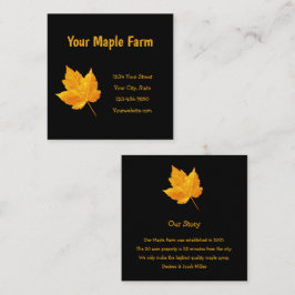 Tarjeta De Visita Cuadrada Harina de arce Granja Oro País Negro Amarillo Rúst