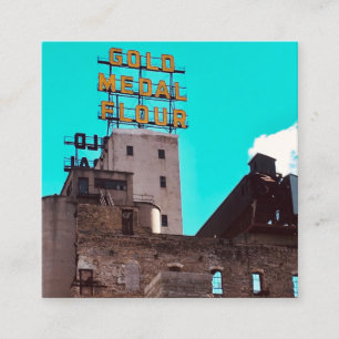 Tarjeta De Visita Cuadrada harina de medalla de oro