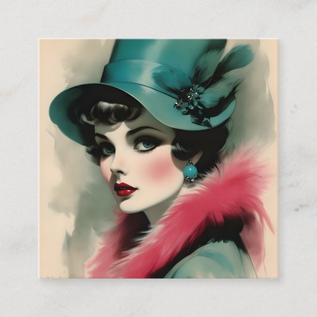 Tarjeta De Visita Cuadrada Hay algo acerca de los ilustrados de moda de época (Anverso)