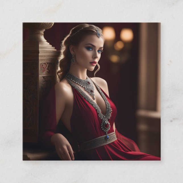 Tarjeta De Visita Cuadrada Hay algo sobre una mujer hermosa que viste (Anverso)