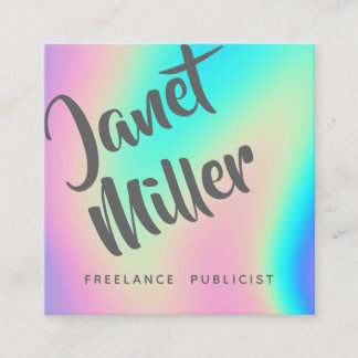 Tarjeta De Visita Cuadrada Haz Tu Propio Arcoiris Abstracto De Colorido Elega