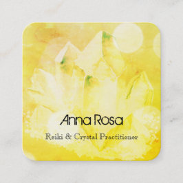 Tarjeta De Visita Cuadrada *~* Healthy New Age Reiki Crystal Yoga Reiki Maste