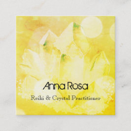 Tarjeta De Visita Cuadrada *~* Healthy New Age Reiki Crystal Yoga Reiki Maste