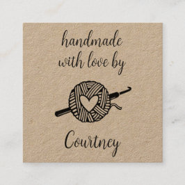 Tarjeta De Visita Cuadrada Hecho a Mano con Amor