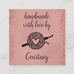Tarjeta De Visita Cuadrada Hecho a Mano Con Amor