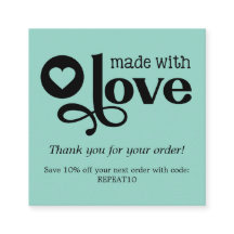 Hecho con amor Orden personalizado gracias