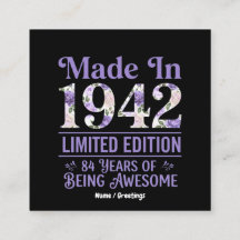 Hecho en 1942 Floral 84 Cumpleaños Increíble