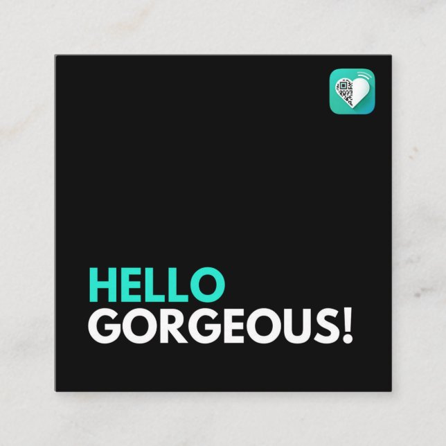 TARJETA DE VISITA CUADRADA HELLO GORGEOUS (Anverso)