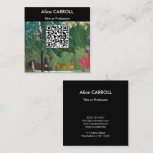 Tarjeta De Visita Cuadrada Henri Rousseau - La cascada - Código QR