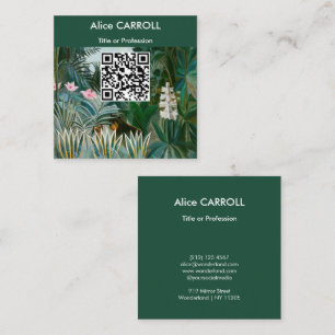 Tarjeta De Visita Cuadrada Henri Rousseau - La selva ecuatorial - Código QR