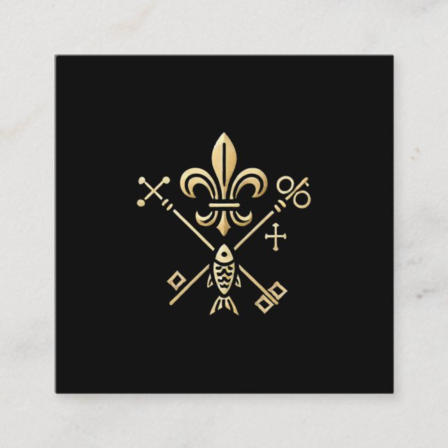 Tarjeta De Visita Cuadrada Heraldische Symbole  (Anverso)