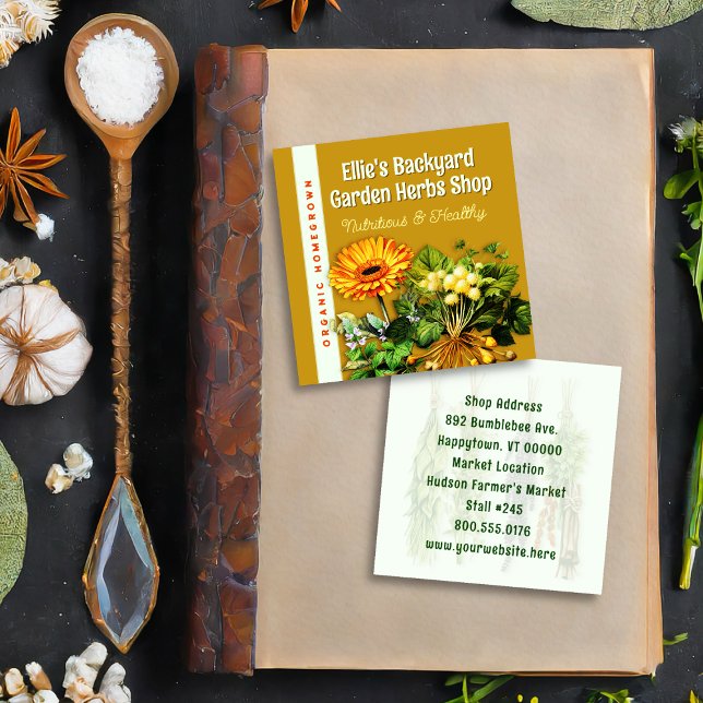 Tarjeta De Visita Cuadrada Herb Shop Doble costado (Subido por el creador)