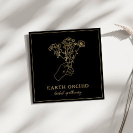 Tarjeta de visita cuadrada herbal + floral apothec