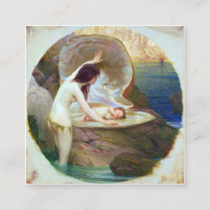 Tarjeta De Visita Cuadrada Herbert James Draper - Un bebé de agua 1900
