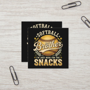 Tarjeta De Visita Cuadrada Hermano de Sóftbol Divertido Snacks Deportes