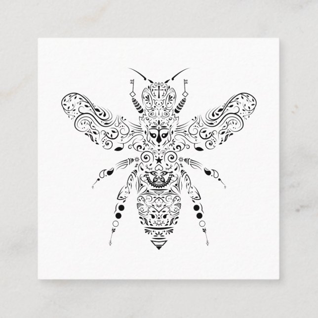 Tarjeta De Visita Cuadrada hermosa abeja (Reverso)