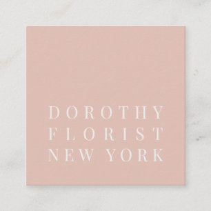 Tarjeta De Visita Cuadrada Hermosa florista minimalista rosa y elegante