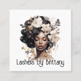 Tarjeta De Visita Cuadrada Hermosa Mujer Negra Hair Makeup Stylist