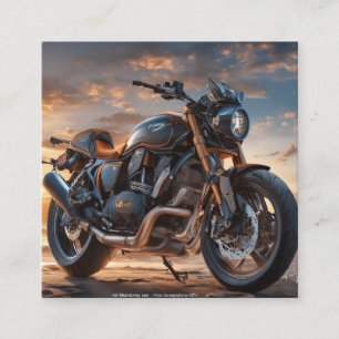 Tarjeta De Visita Cuadrada Hermosa y detallada motocicleta vintage