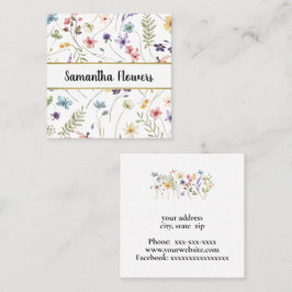 Tarjeta De Visita Cuadrada Hermosas flores pastel
