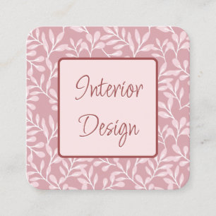 Tarjeta De Visita Cuadrada Hermoso diseño de Leaf Beigh