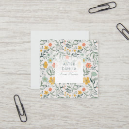 Tarjeta De Visita Cuadrada Hermoso patrón floral botánico