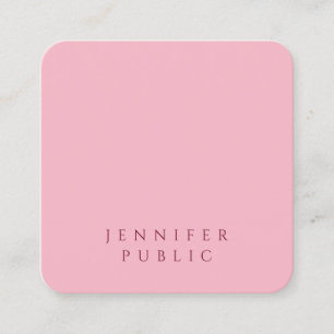 Tarjeta De Visita Cuadrada Hermoso rosa pálido moderno simple lujo