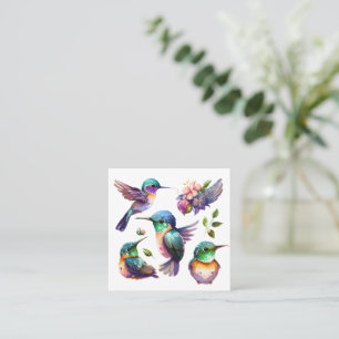 Tarjeta De Visita Cuadrada Hermosos Hummingbirds para los amantes de los pája