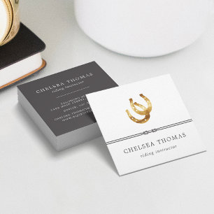 Tarjeta De Visita Cuadrada Herraduras   Instructor de equitación de centros e