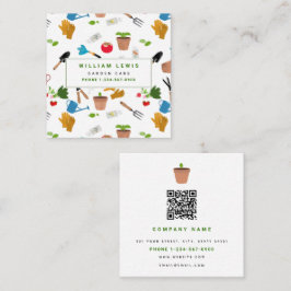 Tarjeta De Visita Cuadrada Herramientas de jardinería Plantas Jardinería