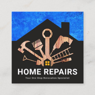 Tarjeta De Visita Cuadrada Herramientas de reparación del hogar Silhouette de