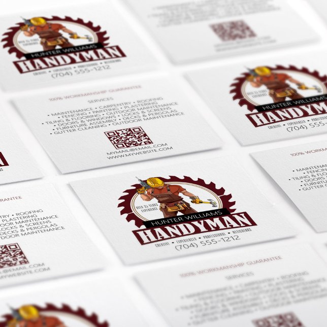 Tarjeta De Visita Cuadrada Herramientas rusticas de mantenimiento moderno de  (Subido por el creador)