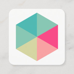 Tarjeta De Visita Cuadrada Hexagón de color 02