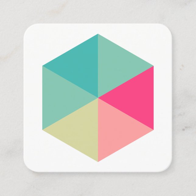 Tarjeta De Visita Cuadrada Hexagón de color 02 (Anverso)