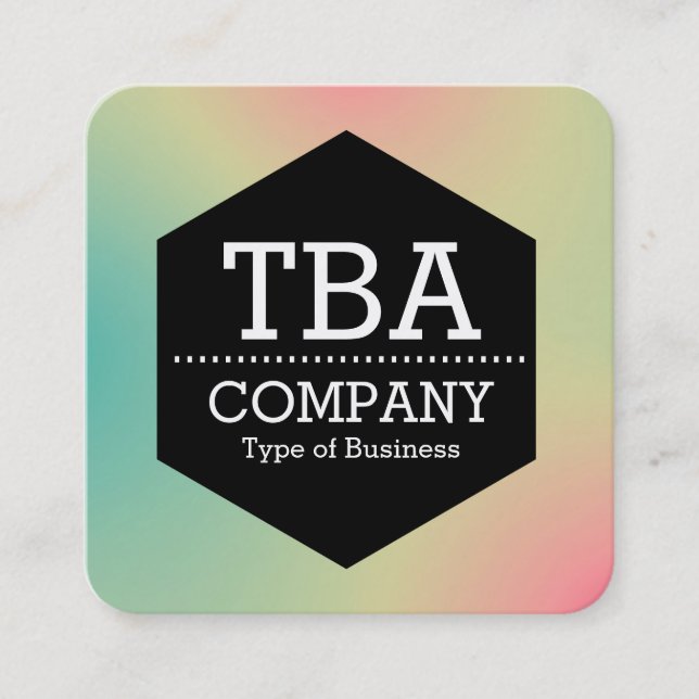 Tarjeta De Visita Cuadrada Hexagón negro - Auto comercial cuadrado de gradien (Anverso)