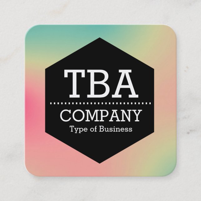 Tarjeta De Visita Cuadrada Hexagón negro - Auto comercial cuadrado de gradien (Anverso)