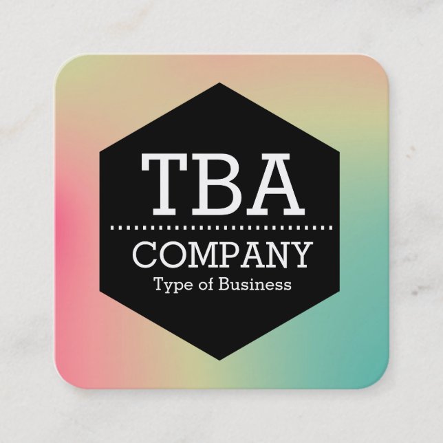 Tarjeta De Visita Cuadrada Hexagón negro - Auto comercial cuadrado de gradien (Anverso)
