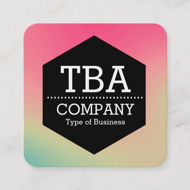 Tarjeta De Visita Cuadrada Hexagón negro - Auto comercial cuadrado de gradien (Anverso)