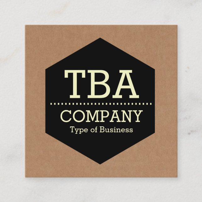 Tarjeta De Visita Cuadrada Hexagón negro - Cartón (Anverso)