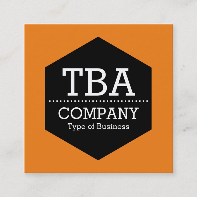 Tarjeta De Visita Cuadrada Hexagón negro - Color (Anverso)