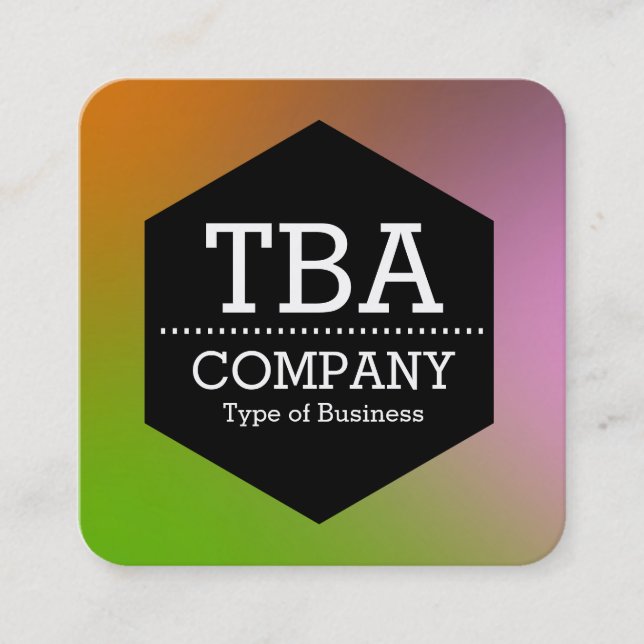 Tarjeta De Visita Cuadrada Hexagón negro - Gradiente suave (Anverso)