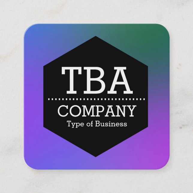 Tarjeta De Visita Cuadrada Hexagón negro - Gradiente suave (Anverso)