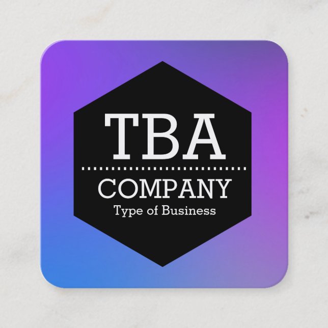 Tarjeta De Visita Cuadrada Hexagón negro - Gradiente suave (Anverso)