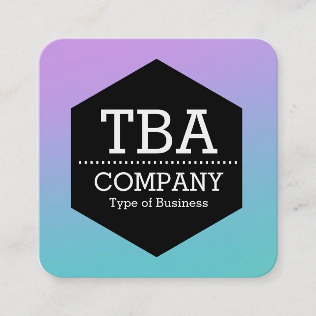 Tarjeta De Visita Cuadrada Hexagón negro - Gradiente suave (Anverso)
